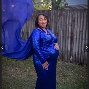 Royal Blue Maternity Gown